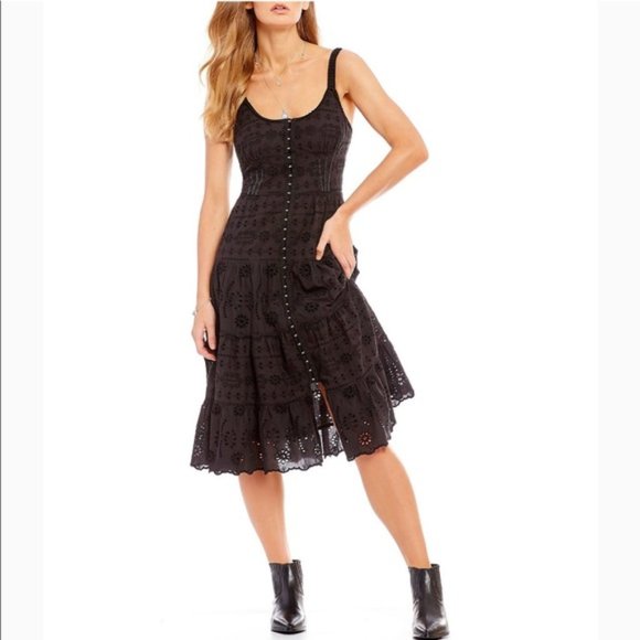 Chelsea & Violet Black Eyelet Lace Sundress - Picture 1 of 5